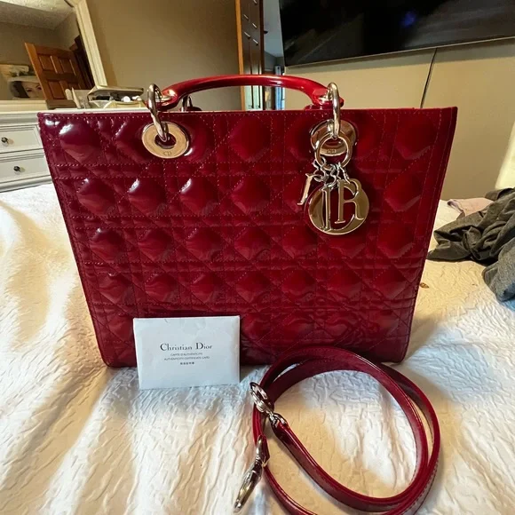 π― % Authentic Dior Red. Silver Hardware. - Picture 1 of 13